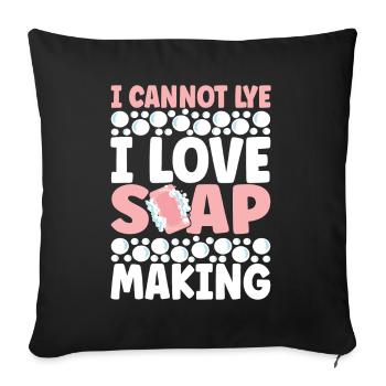 Soap maker soap making - Sofa pillowcase 17,3'' x 17,3'' (45 x 45 cm) - black - Front