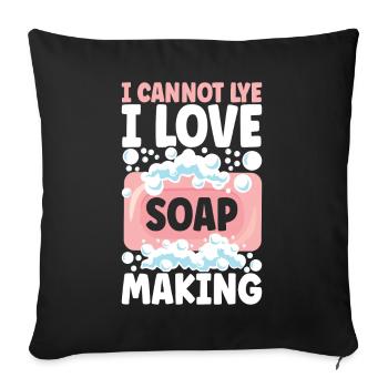 Soap maker soap making - Sofa pillowcase 17,3'' x 17,3'' (45 x 45 cm) - black - Front