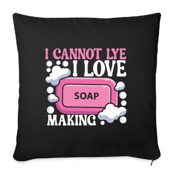 Soap maker soap making - Sofa pillowcase 17,3'' x 17,3'' (45 x 45 cm) - black - Front