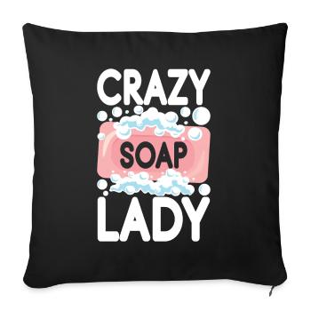 Soap maker soap making - Sofa pillowcase 17,3'' x 17,3'' (45 x 45 cm) - black - Front