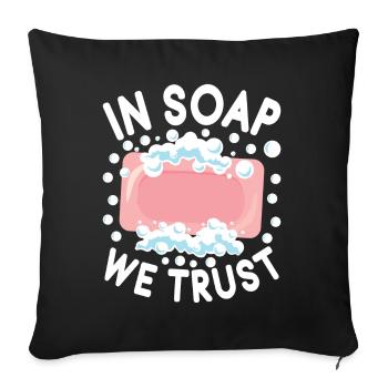Soap maker soap making - Sofa pillowcase 17,3'' x 17,3'' (45 x 45 cm) - black - Front