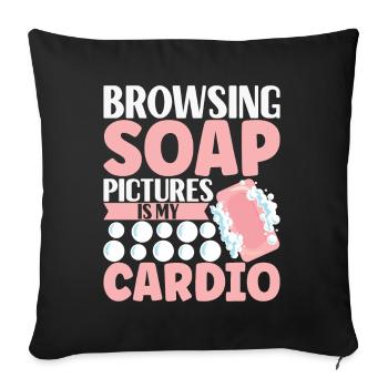 Soap maker soap making - Sofa pillowcase 17,3'' x 17,3'' (45 x 45 cm) - black - Front