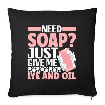 Soap maker soap making - Sofa pillowcase 17,3'' x 17,3'' (45 x 45 cm) - black - Front