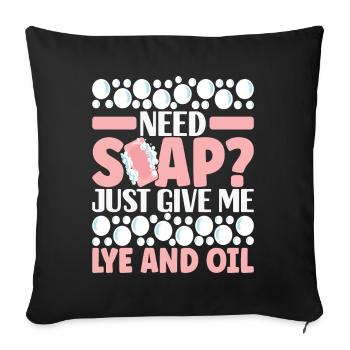 Soap maker soap making - Sofa pillowcase 17,3'' x 17,3'' (45 x 45 cm) - black - Front