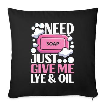 Soap maker soap making - Sofa pillowcase 17,3'' x 17,3'' (45 x 45 cm) - black - Front