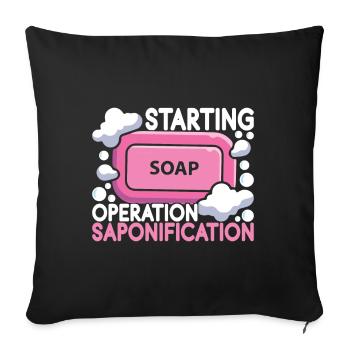 Soap maker soap making - Sofa pillowcase 17,3'' x 17,3'' (45 x 45 cm) - black - Front
