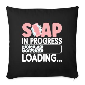 Soap maker soap making - Sofa pillowcase 17,3'' x 17,3'' (45 x 45 cm) - black - Front