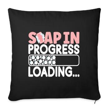 Soap maker soap making - Sofa pillowcase 17,3'' x 17,3'' (45 x 45 cm) - black - Front