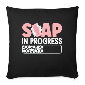 Soap maker soap making - Sofa pillowcase 17,3'' x 17,3'' (45 x 45 cm) - black - Front