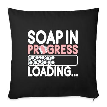 Soap maker soap making - Sofa pillowcase 17,3'' x 17,3'' (45 x 45 cm) - black - Front