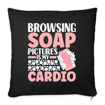 Soap maker soap making - Sofa pillowcase 17,3'' x 17,3'' (45 x 45 cm) - black - Front