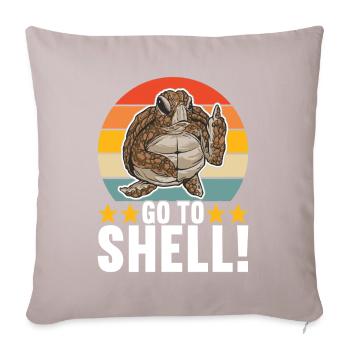 Tortue en colère - Housse de coussin décorative 45 x 45 cm - taupe clair - Devant