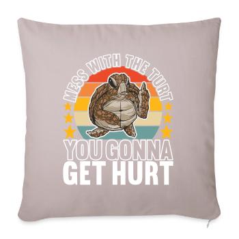 Tortue en colère - Housse de coussin décorative 45 x 45 cm - taupe clair - Devant