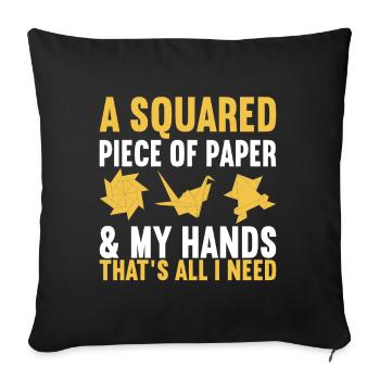Origami - Sofa pillowcase 17,3'' x 17,3'' (45 x 45 cm) - black - Front