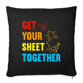 Origami - Sofa pillowcase 17,3'' x 17,3'' (45 x 45 cm) - black - Front