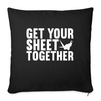 Origami - Sofa pillowcase 17,3'' x 17,3'' (45 x 45 cm) - black - Front