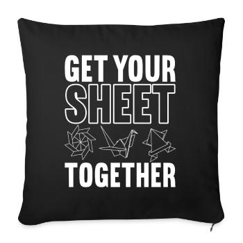 Origami - Sofa pillowcase 17,3'' x 17,3'' (45 x 45 cm) - black - Front