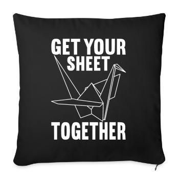 Origami - Sofa pillowcase 17,3'' x 17,3'' (45 x 45 cm) - black - Front