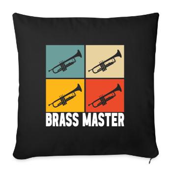 Trumpet Trumpet Player - Sofa pillowcase 17,3'' x 17,3'' (45 x 45 cm) - black - Front