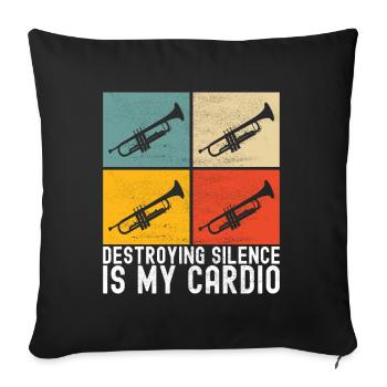 Trumpet Trumpet Player - Sofa pillowcase 17,3'' x 17,3'' (45 x 45 cm) - black - Front