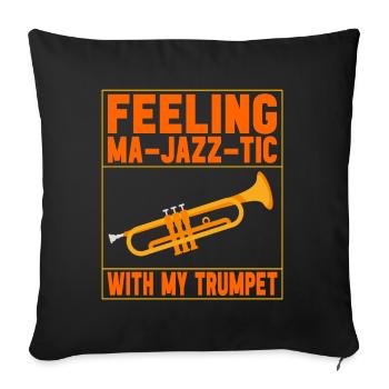 Trompete Trompetenspieler - Sofakissenbezug 45 x 45 cm - Schwarz - Vorne