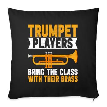 Trumpet Trumpet Player - Sofa pillowcase 17,3'' x 17,3'' (45 x 45 cm) - black - Front