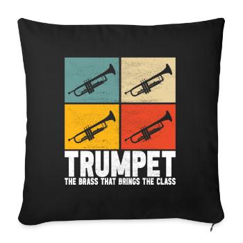 Trumpet Trumpet Player - Sofa pillowcase 17,3'' x 17,3'' (45 x 45 cm) - black - Front
