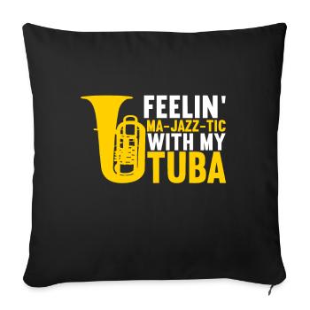 Tuba tuba player - Sofa pillowcase 17,3'' x 17,3'' (45 x 45 cm) - black - Front