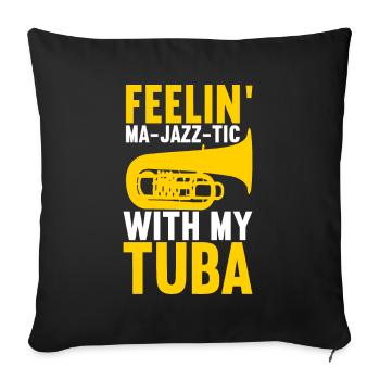 Tuba tuba player - Sofa pillowcase 17,3'' x 17,3'' (45 x 45 cm) - black - Front