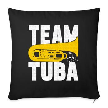 Tuba tuba player - Sofa pillowcase 17,3'' x 17,3'' (45 x 45 cm) - black - Front