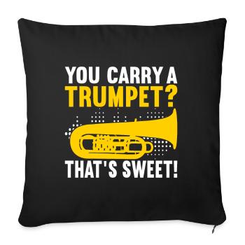 Tuba tuba player - Sofa pillowcase 17,3'' x 17,3'' (45 x 45 cm) - black - Front