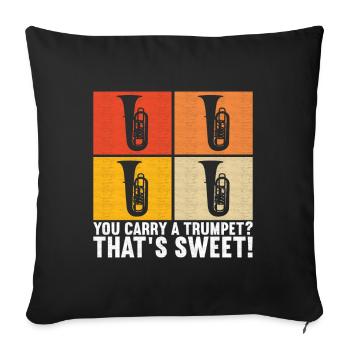 Tuba tuba player - Sofa pillowcase 17,3'' x 17,3'' (45 x 45 cm) - black - Front