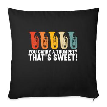 Tuba tuba player - Sofa pillowcase 17,3'' x 17,3'' (45 x 45 cm) - black - Front