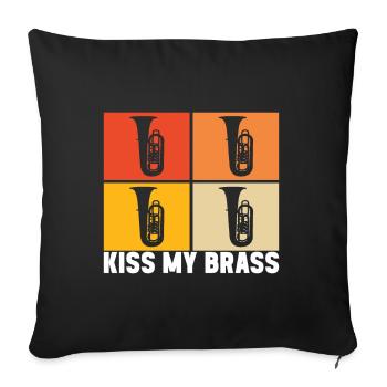 Tuba tuba player - Sofa pillowcase 17,3'' x 17,3'' (45 x 45 cm) - black - Front