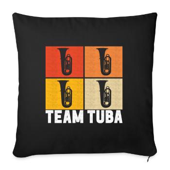 Tuba tuba player - Sofa pillowcase 17,3'' x 17,3'' (45 x 45 cm) - black - Front