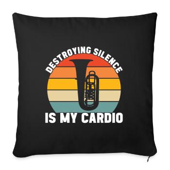Tuba tuba player - Sofa pillowcase 17,3'' x 17,3'' (45 x 45 cm) - black - Front