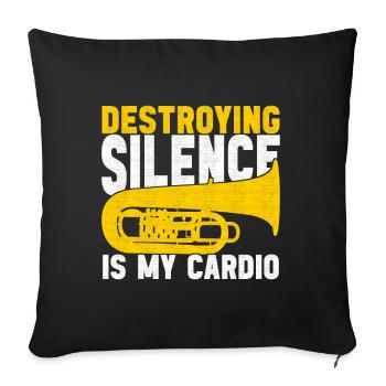 Tuba tuba player - Sofa pillowcase 17,3'' x 17,3'' (45 x 45 cm) - black - Front