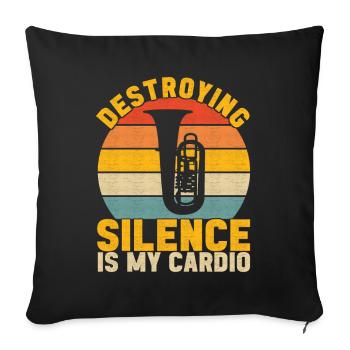 Tuba tuba player - Sofa pillowcase 17,3'' x 17,3'' (45 x 45 cm) - black - Front
