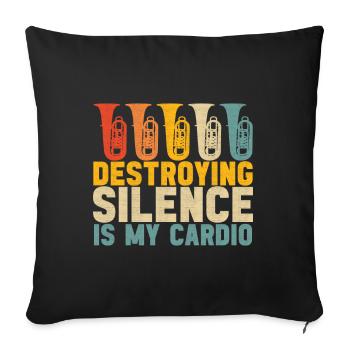 Tuba tuba player - Sofa pillowcase 17,3'' x 17,3'' (45 x 45 cm) - black - Front