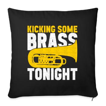 Tuba tuba player - Sofa pillowcase 17,3'' x 17,3'' (45 x 45 cm) - black - Front