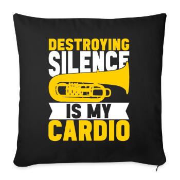 Tuba tuba player - Sofa pillowcase 17,3'' x 17,3'' (45 x 45 cm) - black - Front