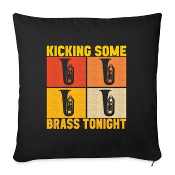 Tuba tuba player - Sofa pillowcase 17,3'' x 17,3'' (45 x 45 cm) - black - Front