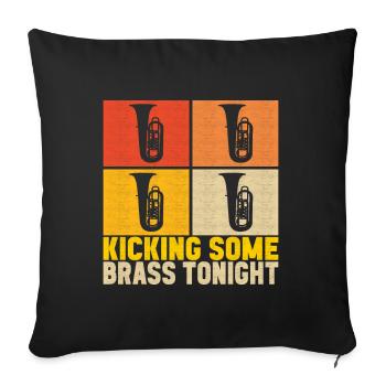 Tuba tuba player - Sofa pillowcase 17,3'' x 17,3'' (45 x 45 cm) - black - Front