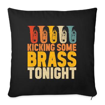 Tuba tuba player - Sofa pillowcase 17,3'' x 17,3'' (45 x 45 cm) - black - Front