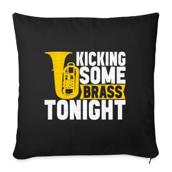 Tuba tuba player - Sofa pillowcase 17,3'' x 17,3'' (45 x 45 cm) - black - Front