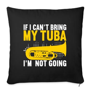 Tuba tuba player - Sofa pillowcase 17,3'' x 17,3'' (45 x 45 cm) - black - Front
