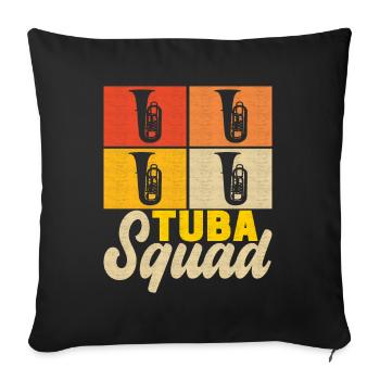 Tuba tuba player - Sofa pillowcase 17,3'' x 17,3'' (45 x 45 cm) - black - Front