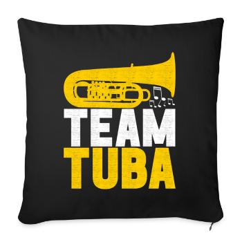 Tuba tuba player - Sofa pillowcase 17,3'' x 17,3'' (45 x 45 cm) - black - Front