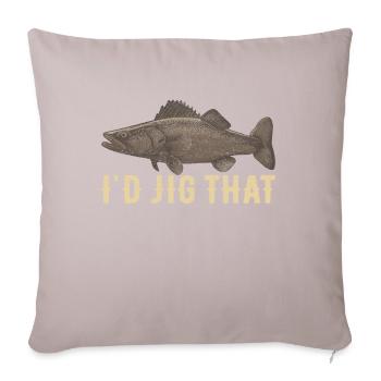 Pêcheur au doré jaune - Housse de coussin décorative 45 x 45 cm - taupe clair - Devant