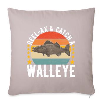 Walleye Fishing Anglers - Sofa pillowcase 17,3'' x 17,3'' (45 x 45 cm) - light taupe - Front
